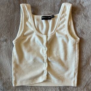 PrettyLittleThing cropped button up tank